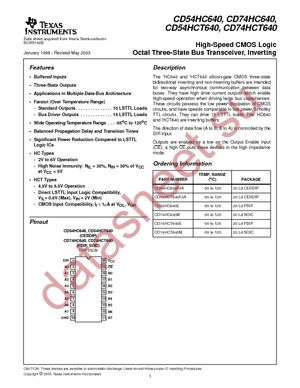 CD74HC640MG4 datasheet  